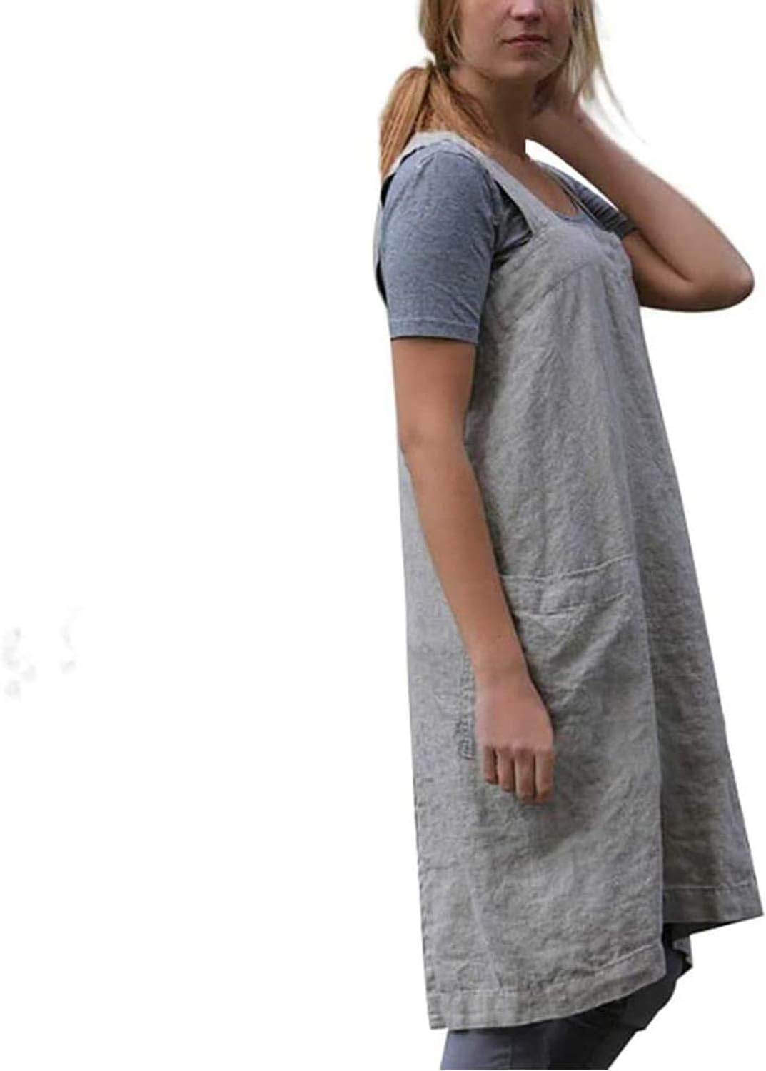 VLZUFE Cotton Linen Apron for women Cross Back Apron image 2