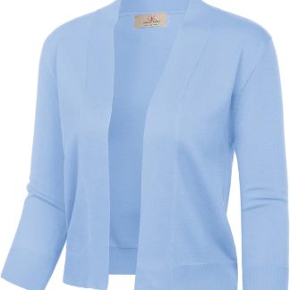 GRACE KARIN 3/4 Sleeve Knit Cropped Cardigan Sweaters image 1
